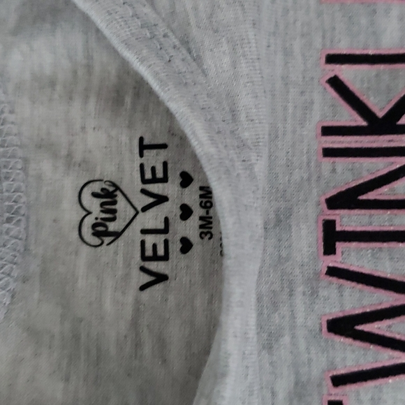 Pink Velvet, gray with pink lace 2 pieces pants infant set. - Picture 4 of 4